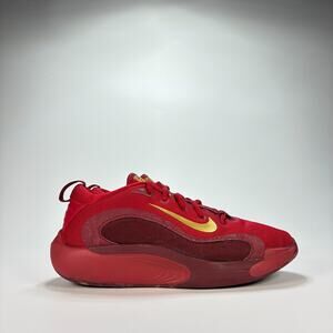 Nike IsoFly Big Red Gold Lace Up Basketball Shoes FZ7298-600 Youth Boys Size 4
